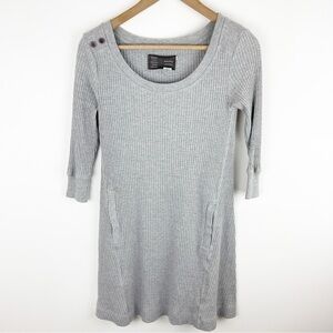 Anthropologie Saturday Sunday Gray Waffle Knit Dress Size Extra Small